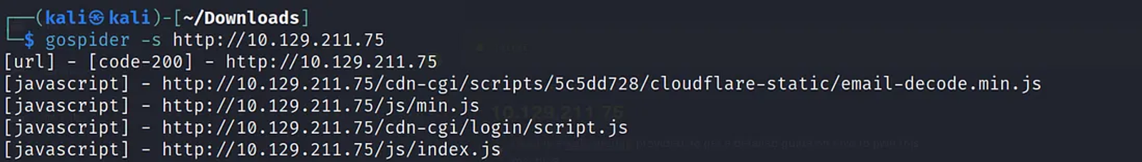 Navigating and spidering the webpages that responded with an HTTP code of 200