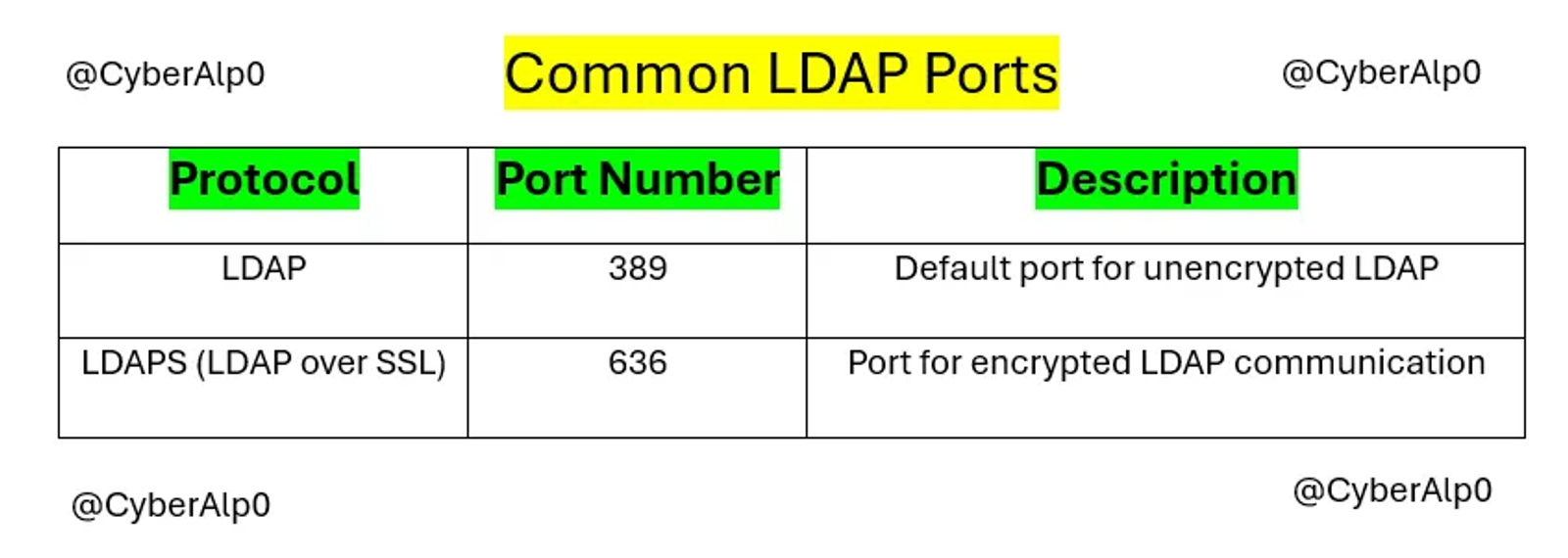 Common LDAP ports.