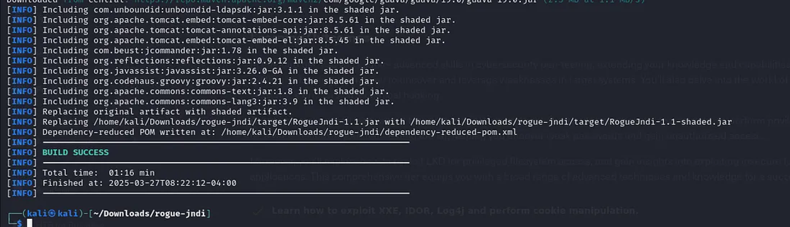 Compiling the project source code is done and turned into a jar file.