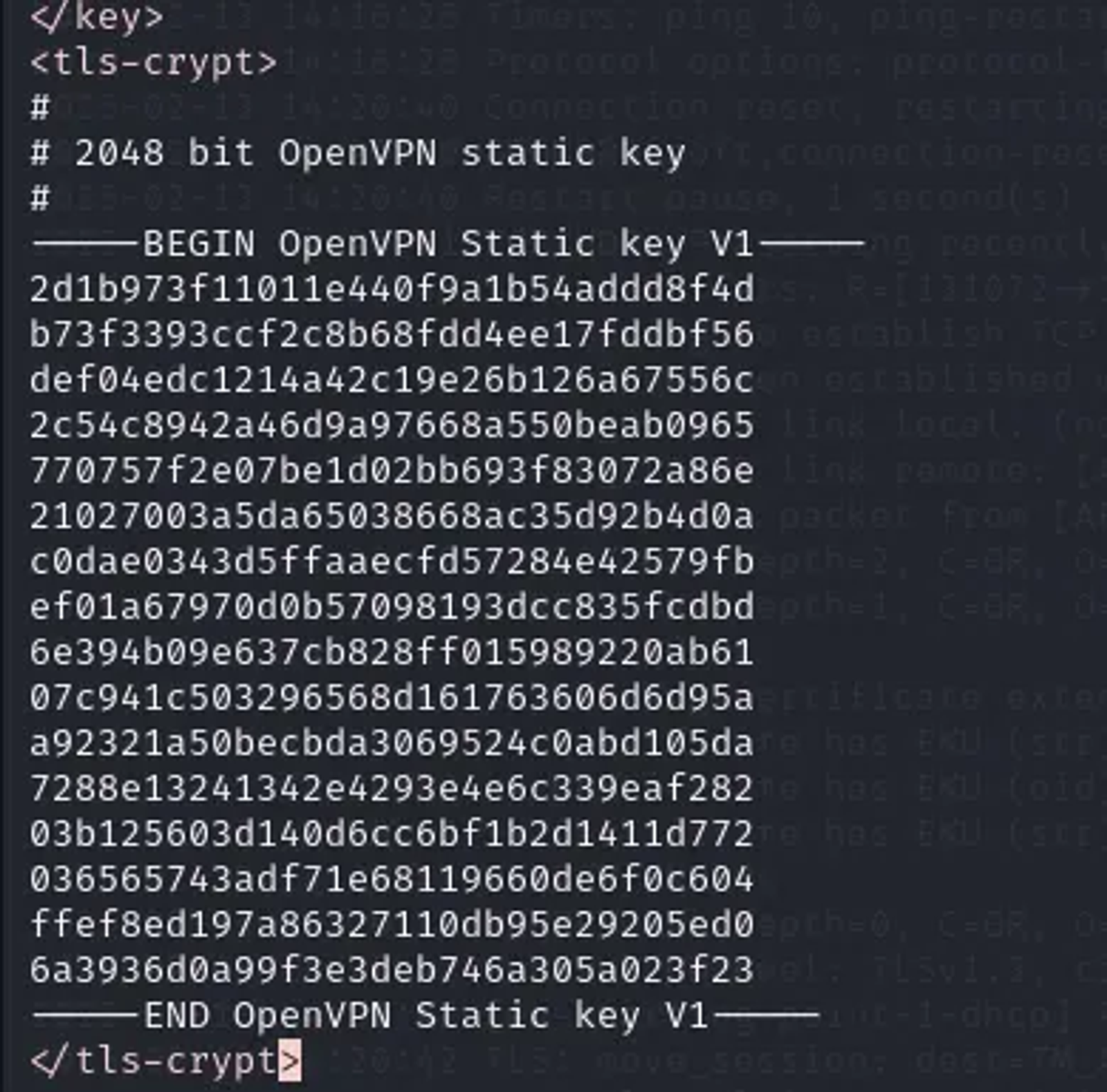 changing the parameter of the <tls auth> to <tls crypt>.