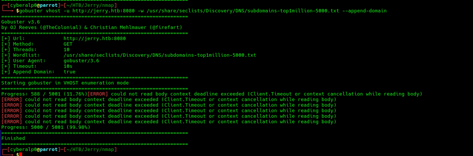 Performing subdomain enumeration for the domain.