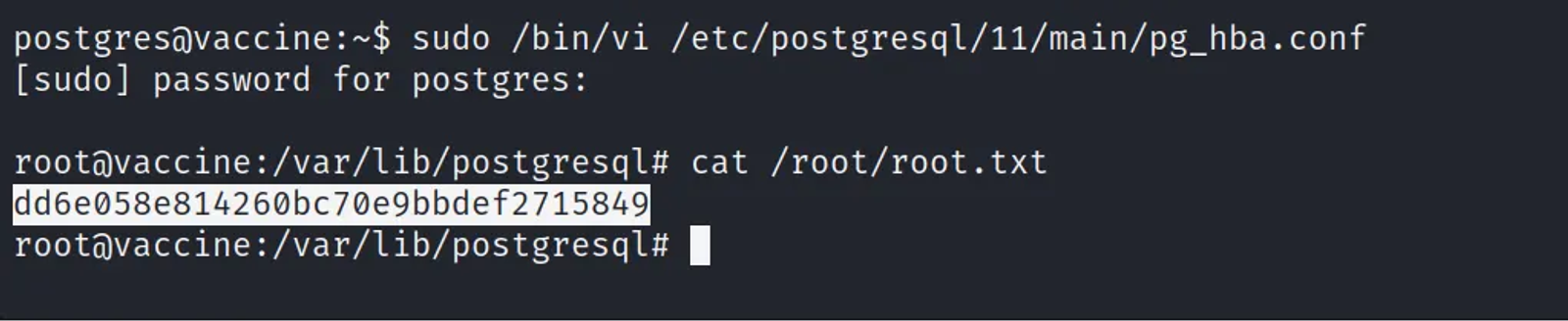 The root user flag