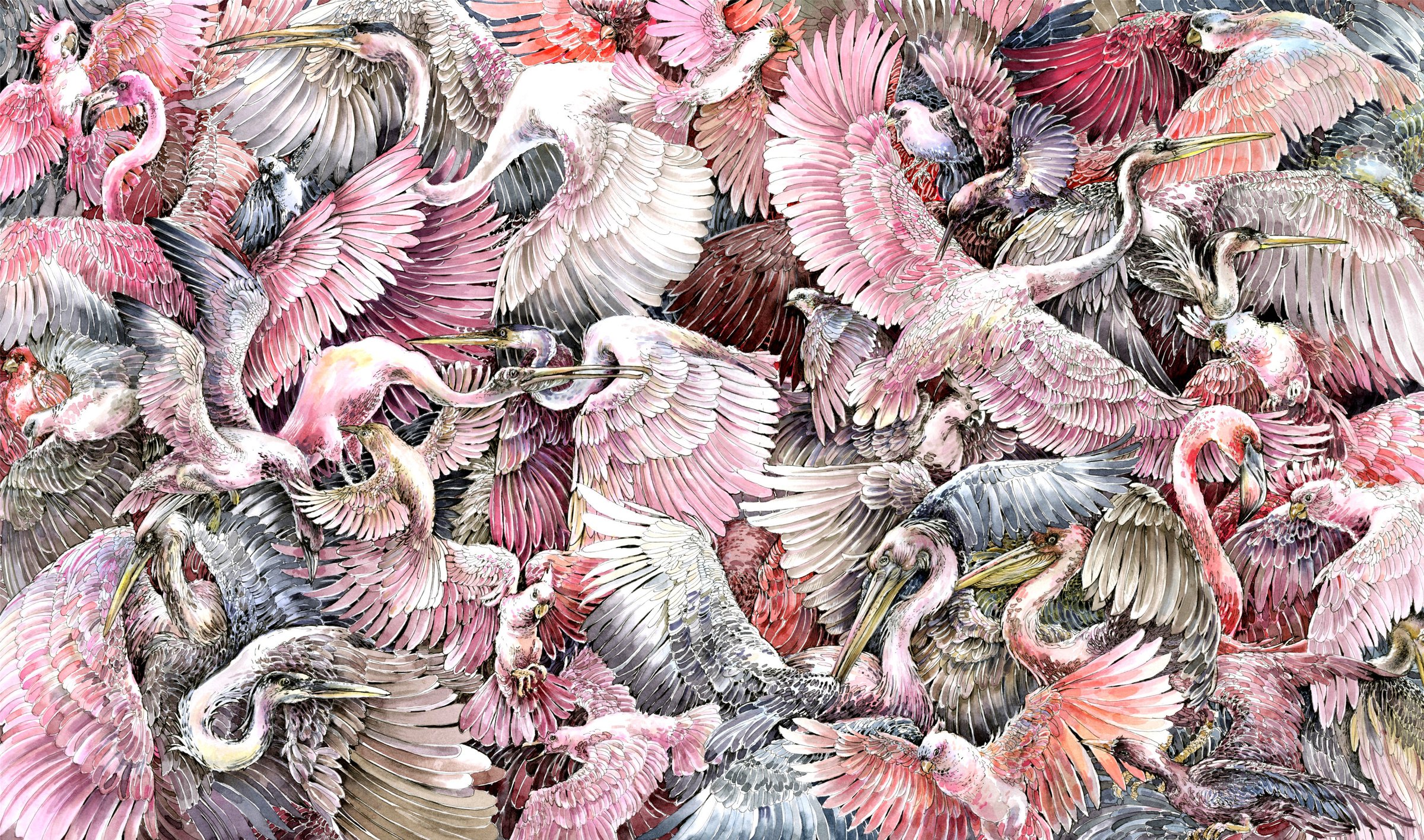 Painting of a Birds Market