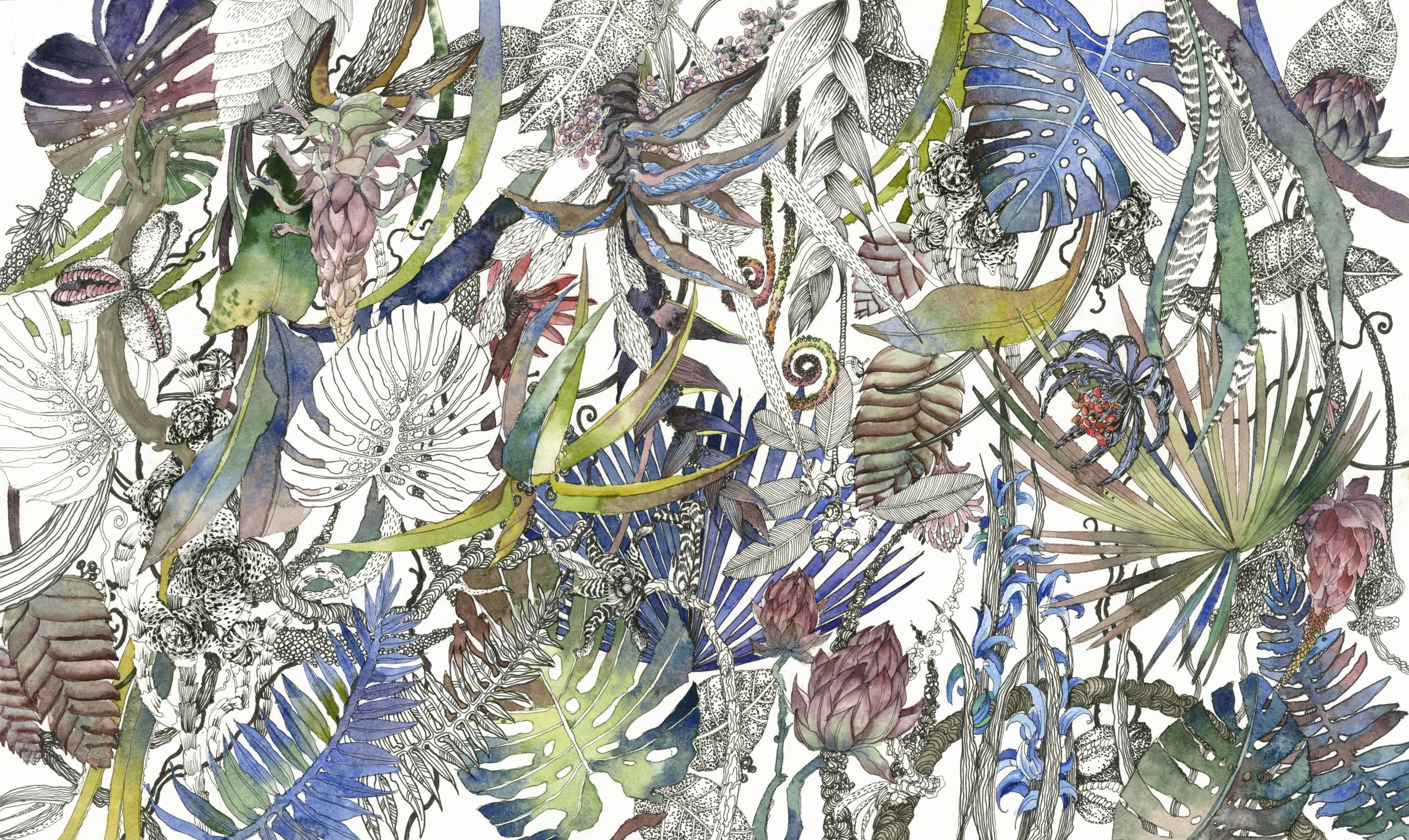 Painting of watercolour jungle