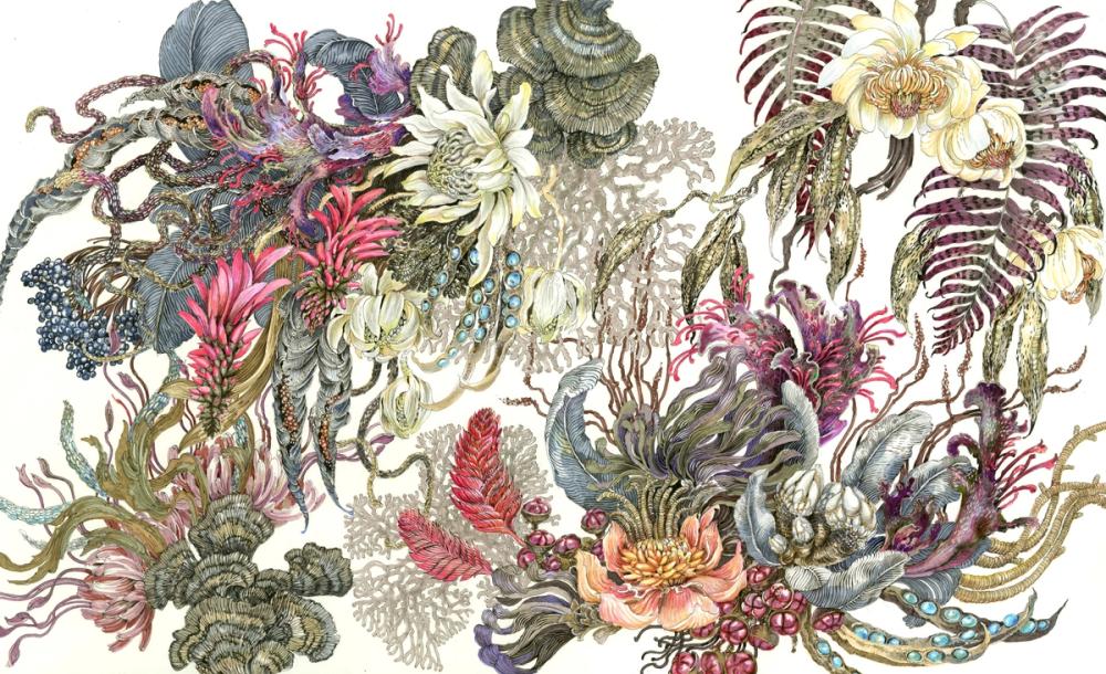 Painting of Exotic Flowers