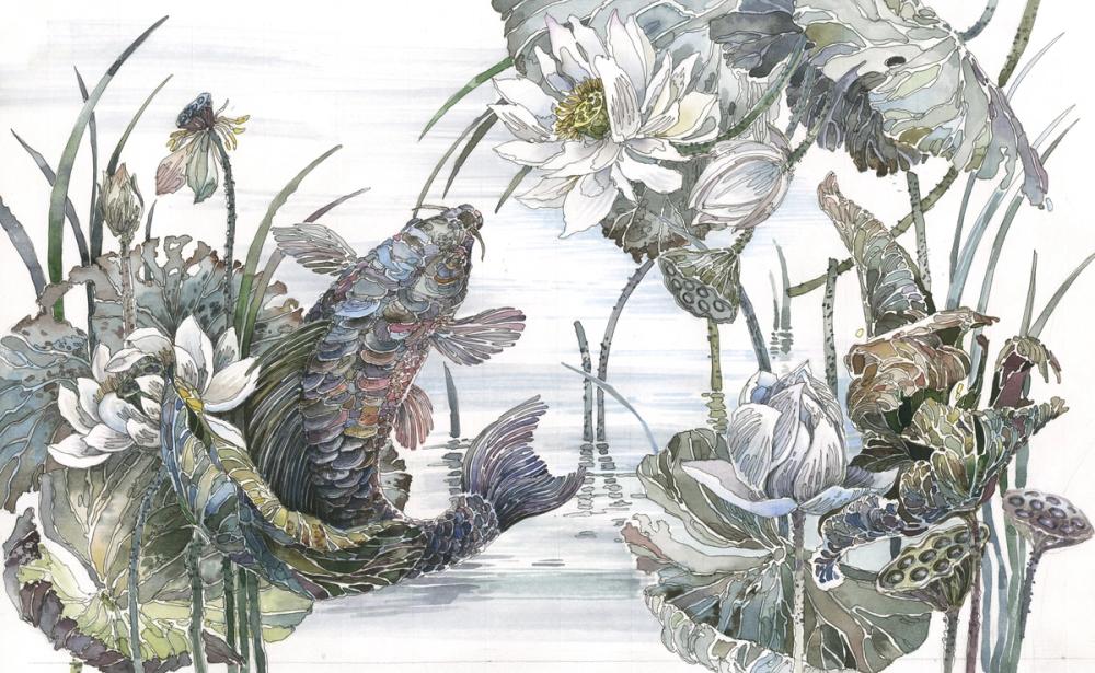 Painting of Dancing Fish