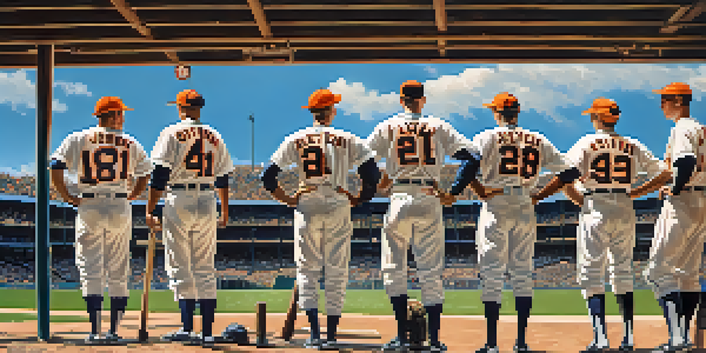 A vintage baseball game at Tiger Stadium with fans in Detroit Tigers gear and a sunny sky.