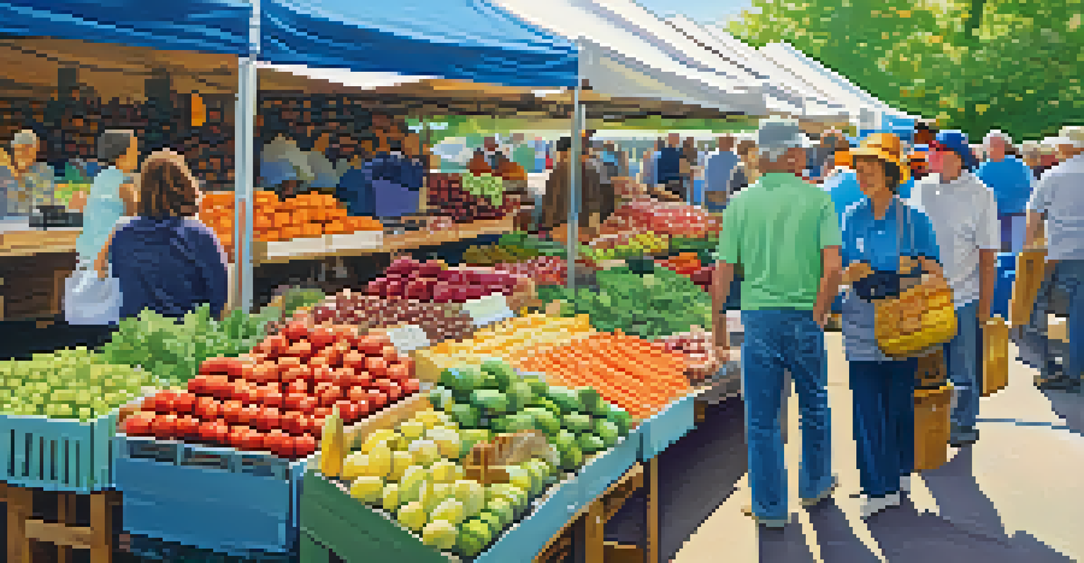 A local farmer's market in Detroit showcasing colorful fresh produce and handmade goods.
