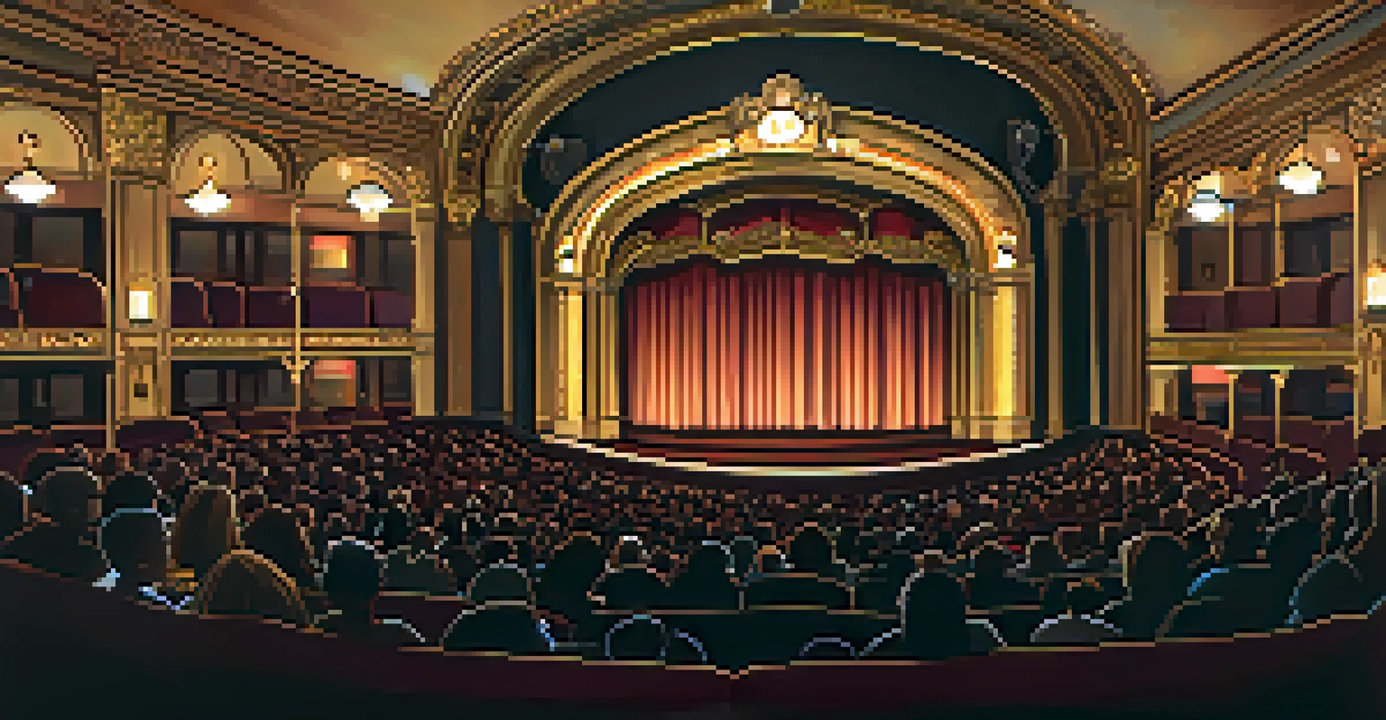 Interior of Majestic Theatre with stained glass dome, warmly lit and filled with an audience.