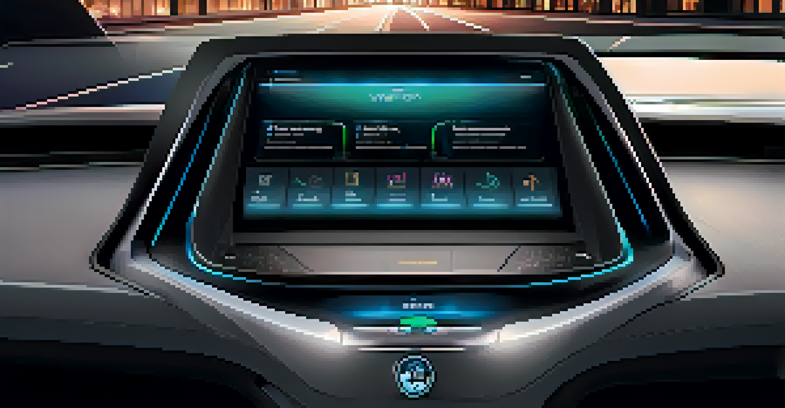 A high-tech electric vehicle dashboard featuring modern infotainment systems and ambient lighting.