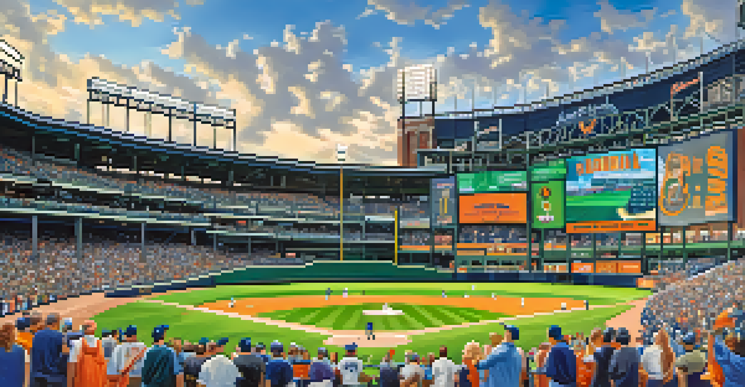 Fans cheering in the stands of Comerica Park during a game, with players on the field.