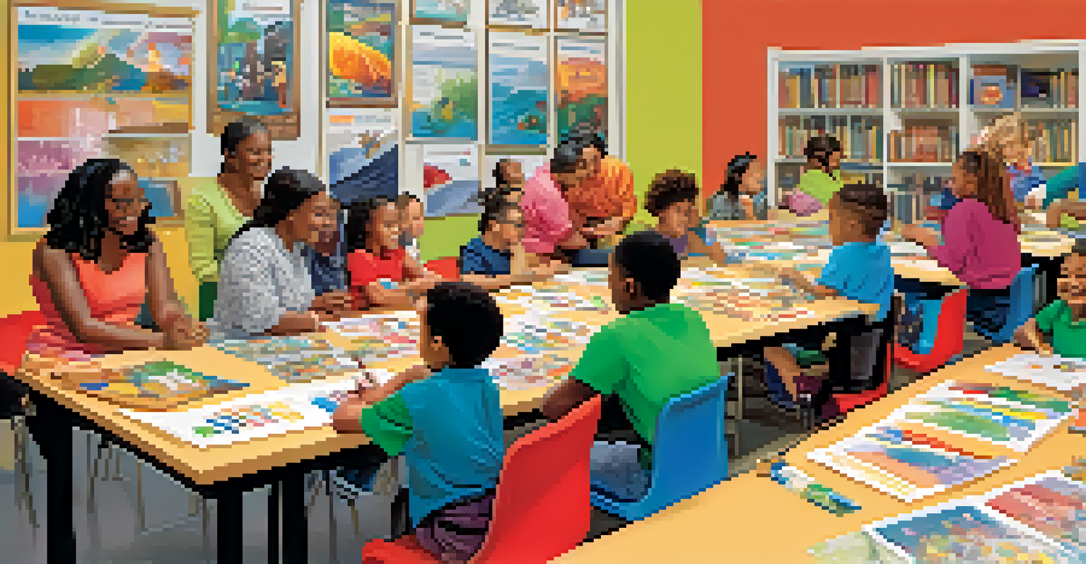 A lively workshop taking place in a Detroit library, with community members actively participating and learning together.