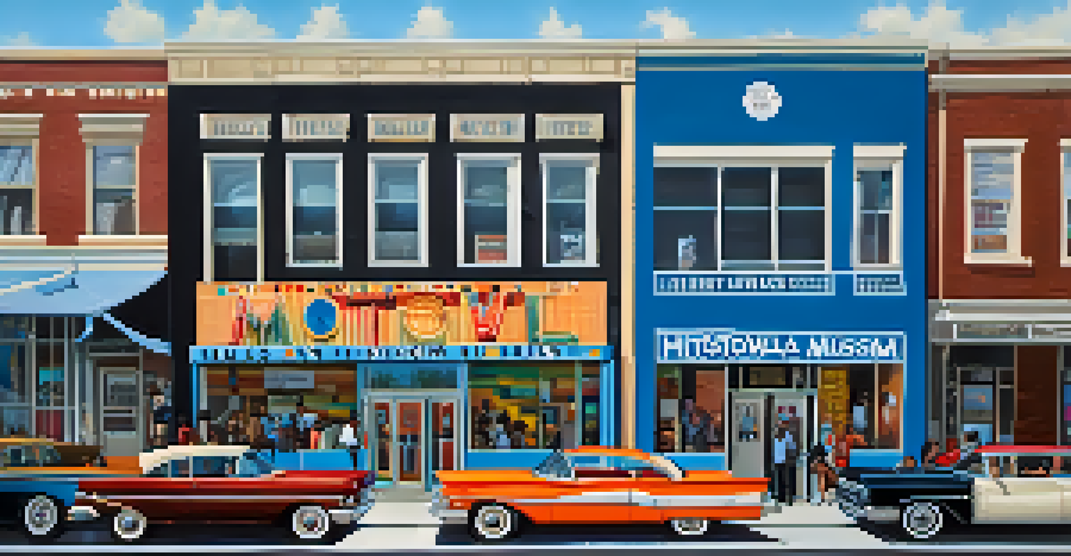 Exterior view of the Motown Museum with the Hitsville U.S.A. sign and visitors outside.