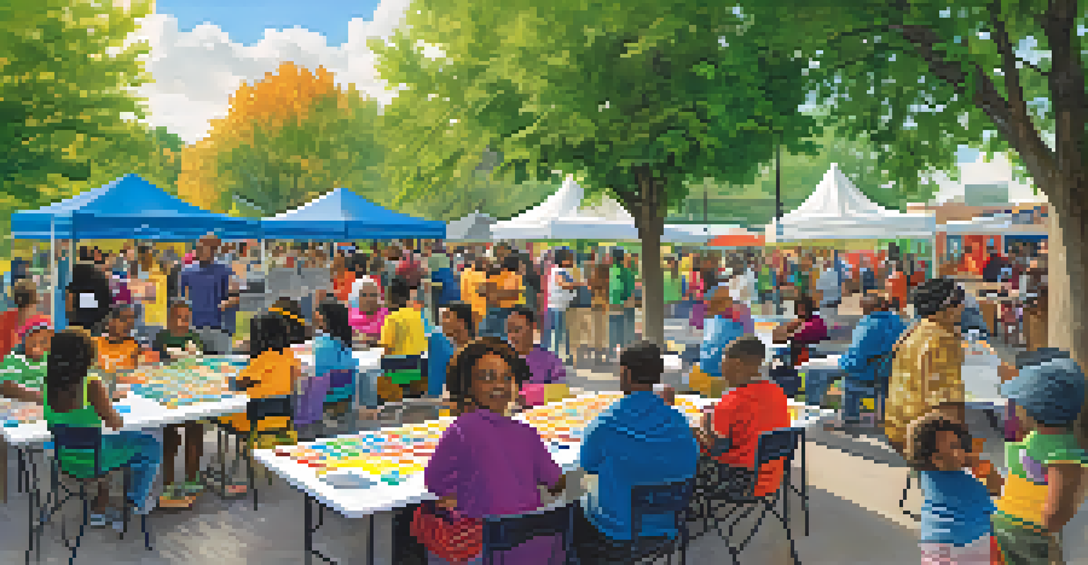 A community event in Detroit with families and organizations working together on education initiatives.