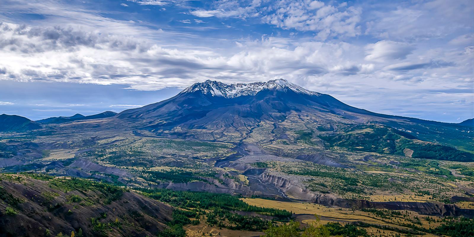 A snow-capped Mount St. Helens in early September. Photo credit Ralf Wiegand