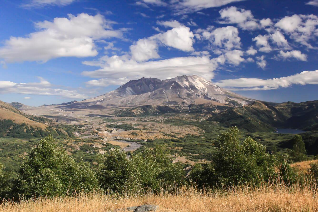 Mount St. Helens from Castle Lake viewpoint.