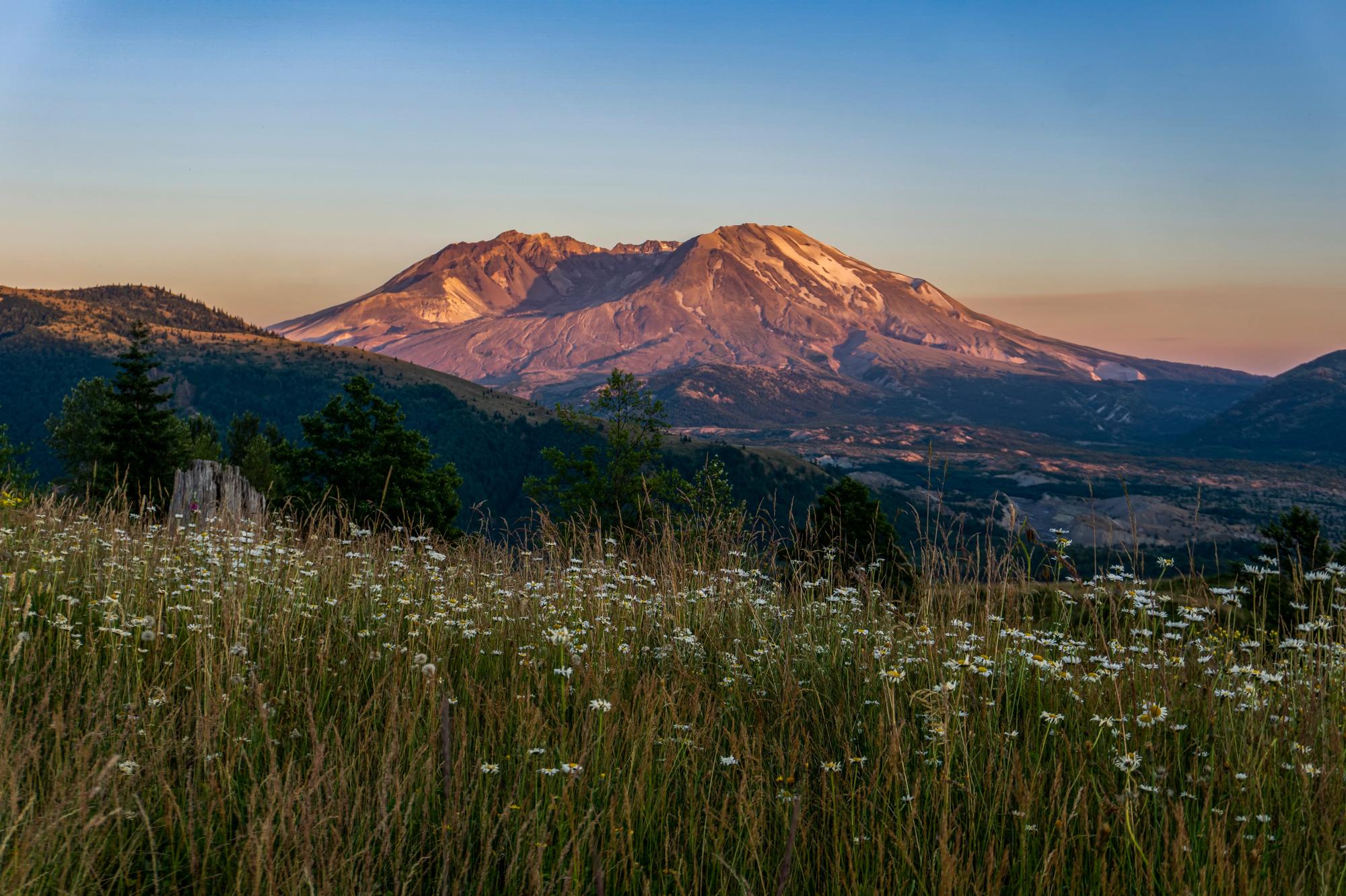 View of Mt. St. Helens during sunset