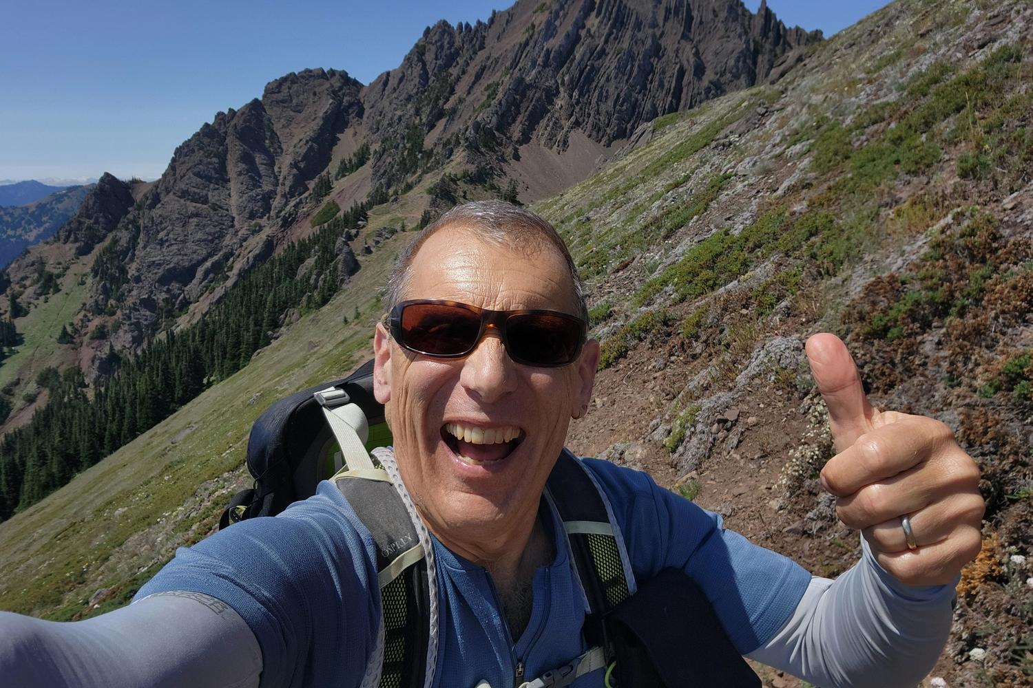 Happy author Craig Romano on the trail!