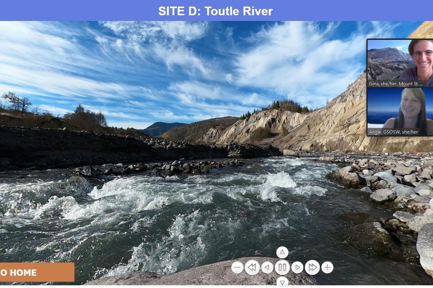 Screenshot from a virtual field trip with Mount St. Helens Institute