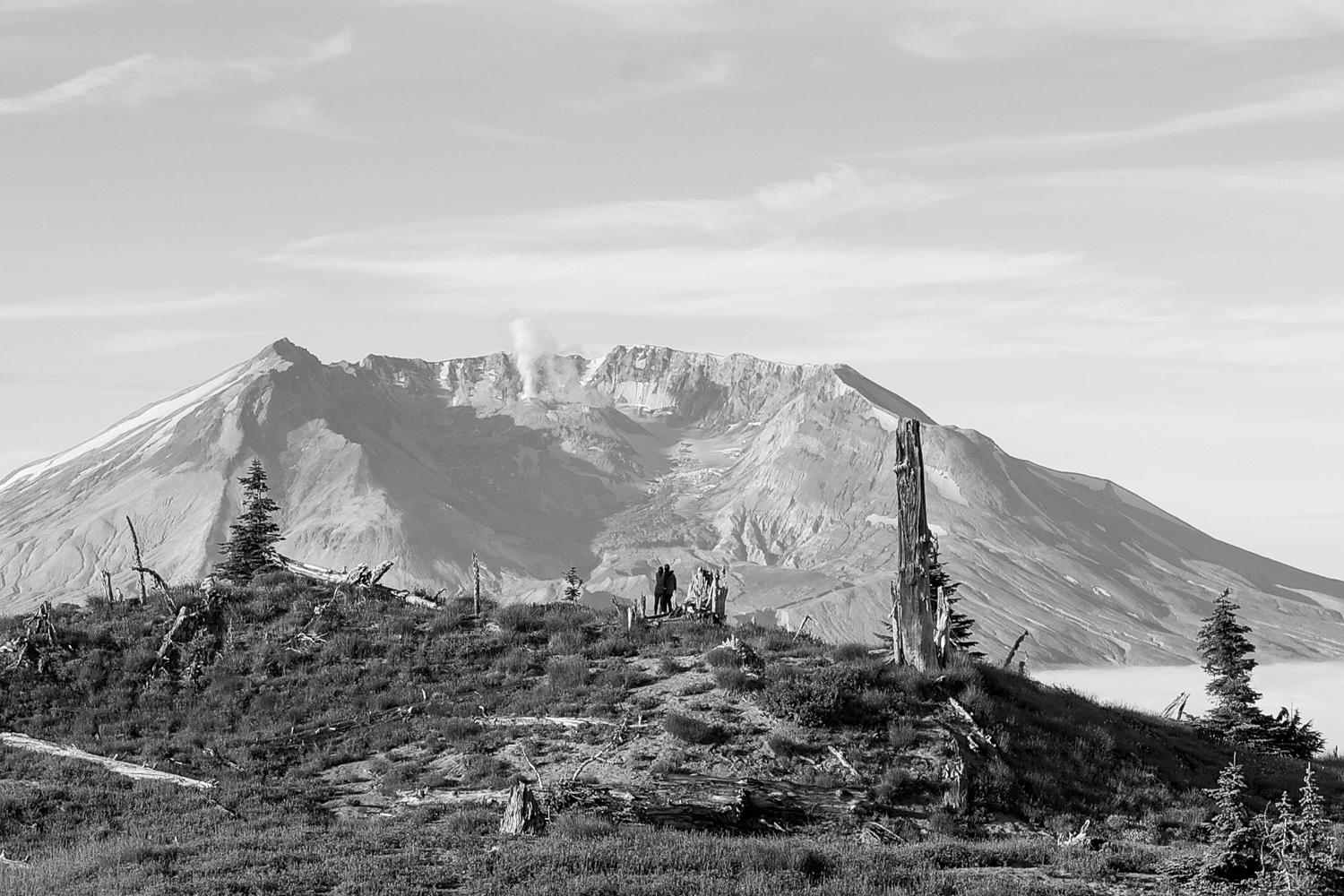Mount St. Helens spewing steam shortly after the 1980 eruption