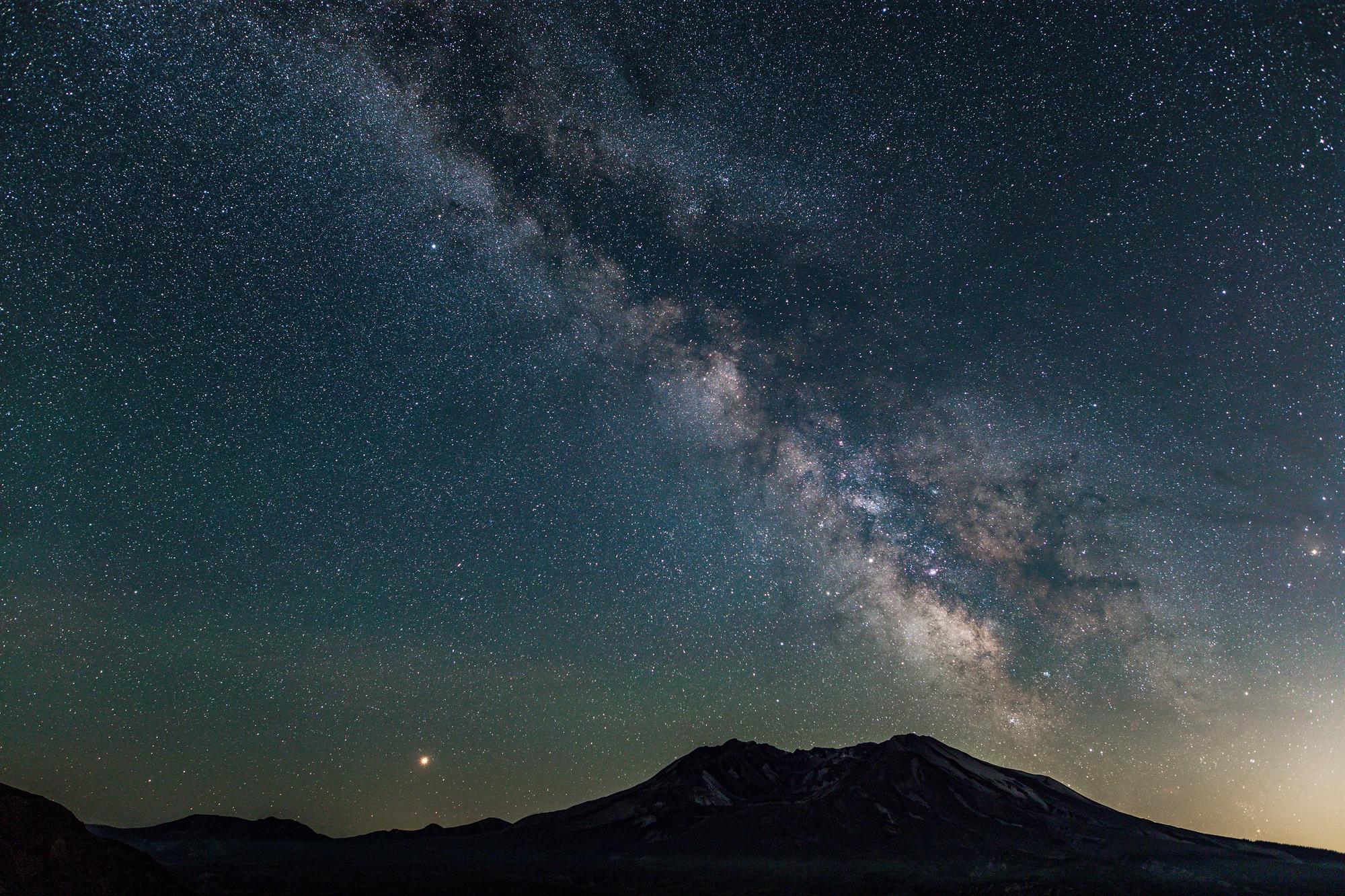 Milky Way over Mount St. Helens. Photo credit: Juan Aguilera
