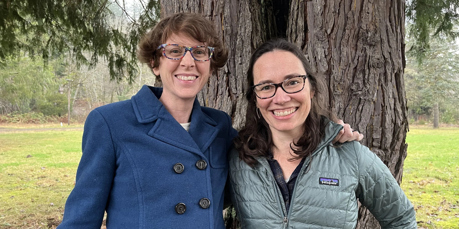 A photo of two women in the outdoors