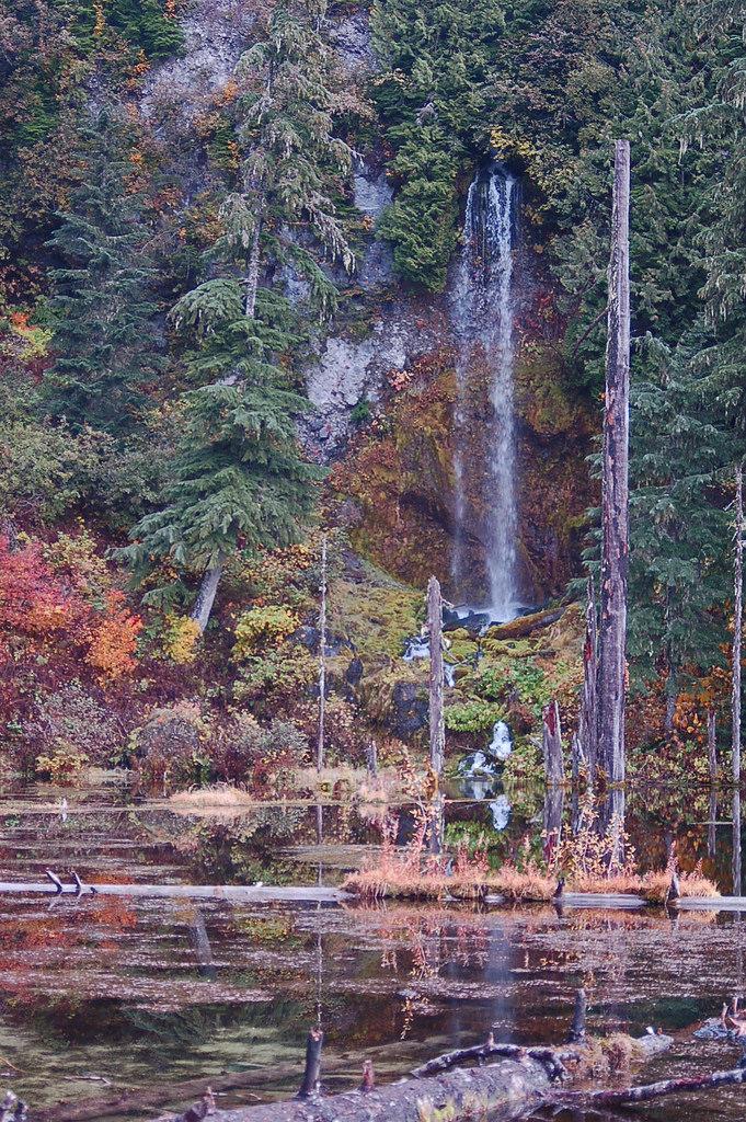 June Lake waterfall in late summer.