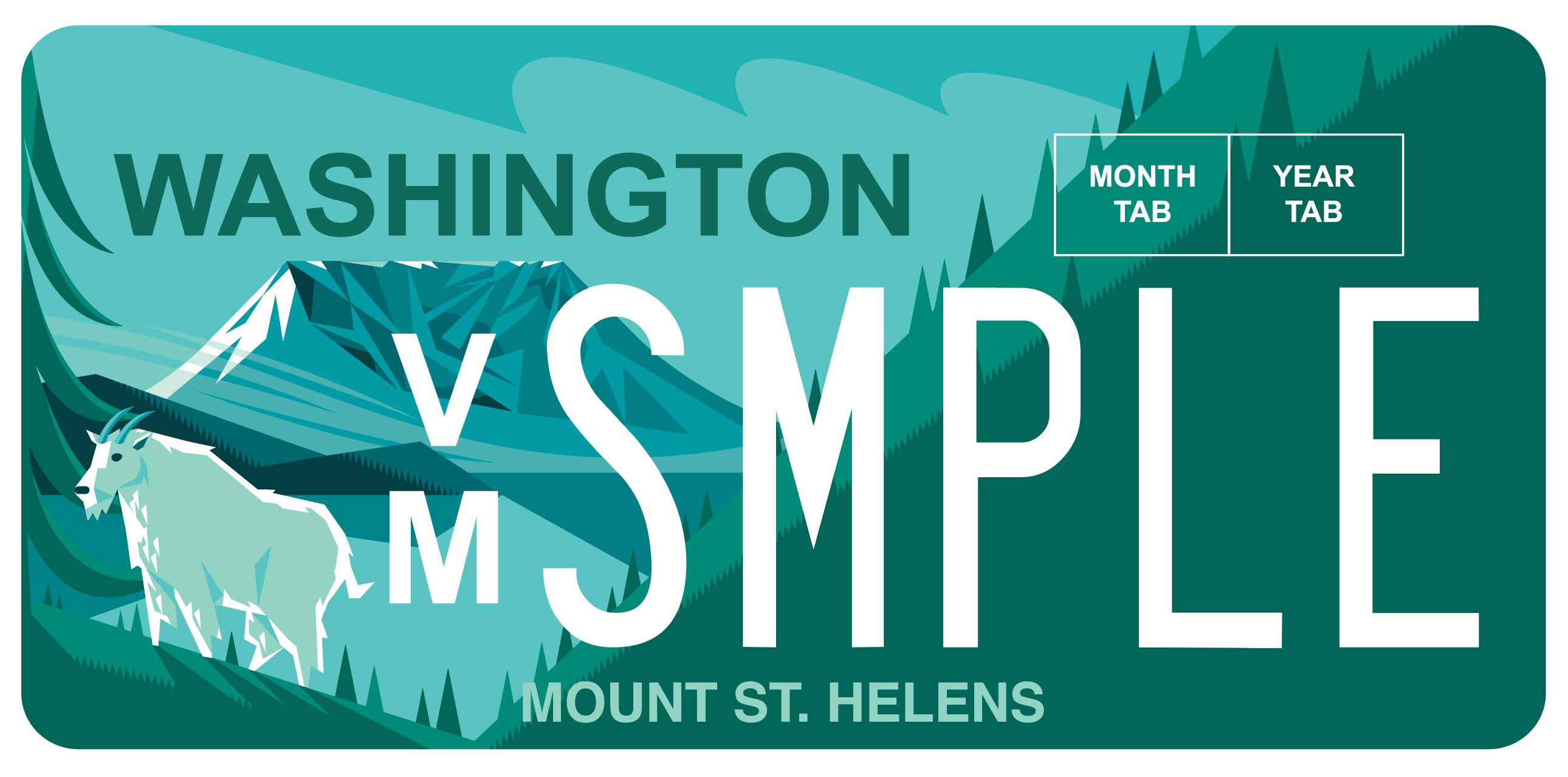 Image of sample Mount st. Helens license plate