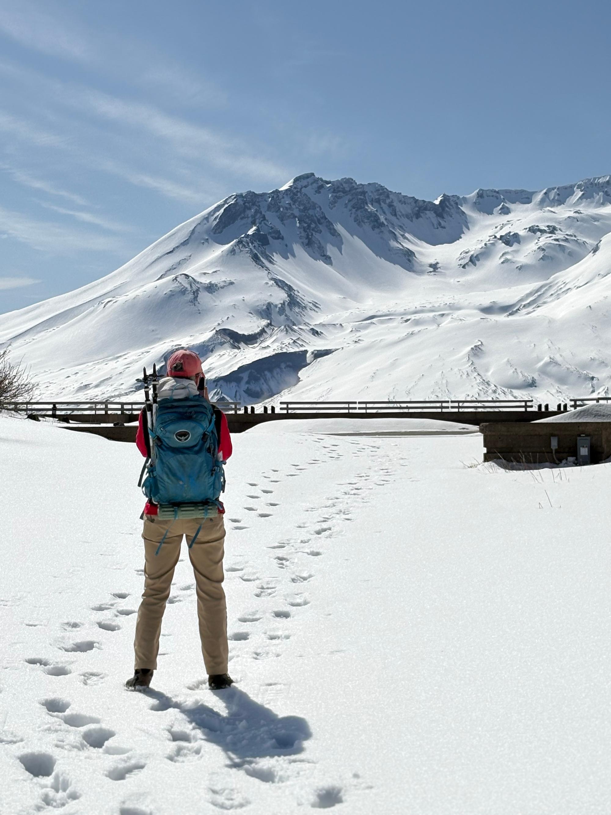 Enjoying the view of Mount St. Helens from Johnston Ridge Observatory