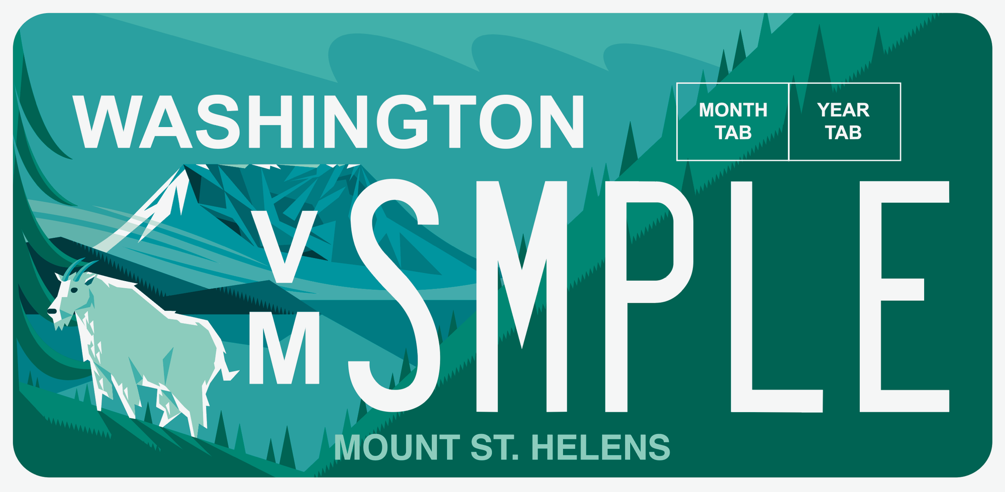 Image of sample Mount st. Helens license plate