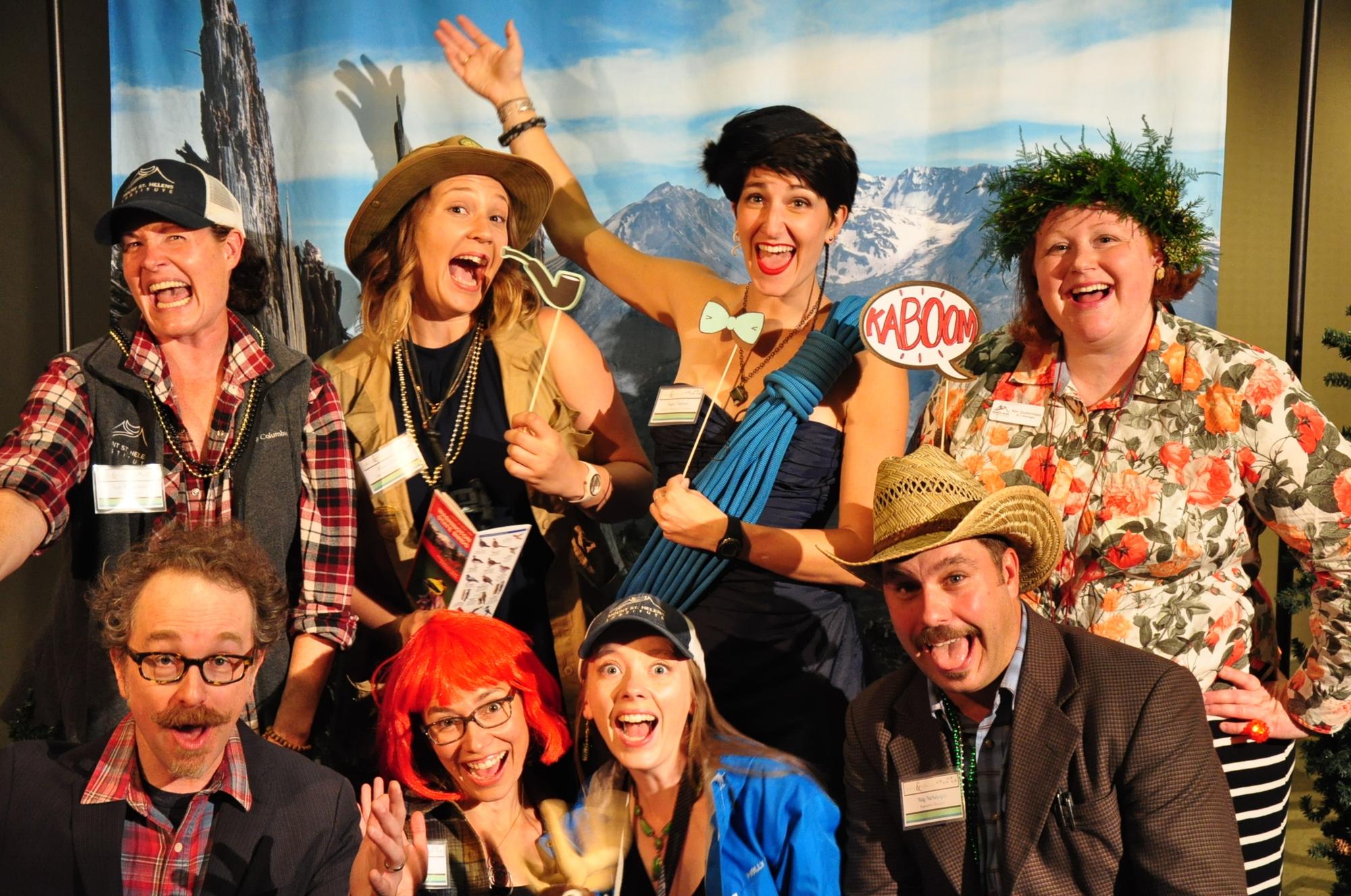 Volunteers for the Mount St. Helens Institute can help at events like our Boots and Bow Ties Fundraiser, people shown in the photo are wearing Boots and Bow Ties attire.