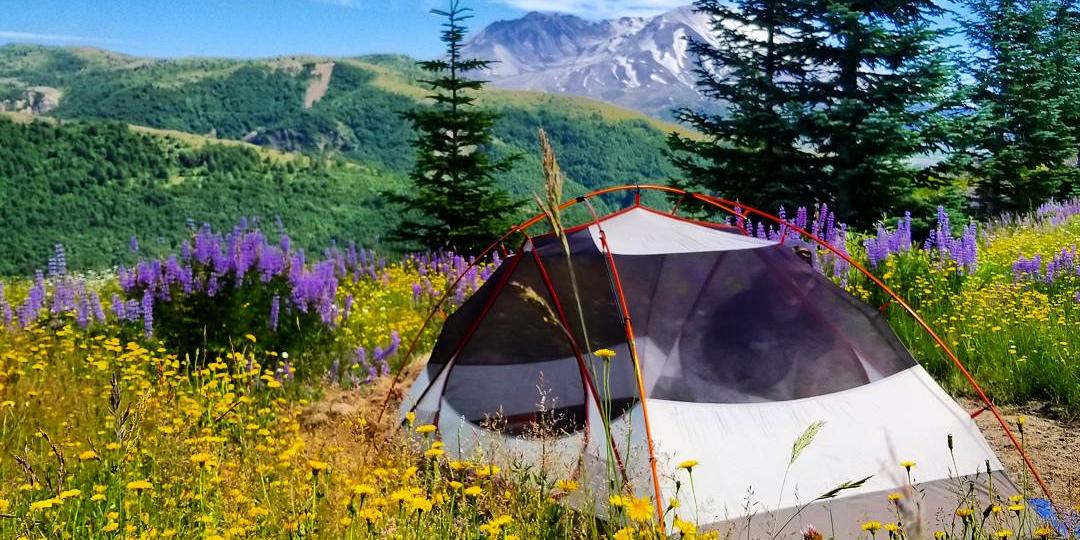 Camping at Mount St. Helens