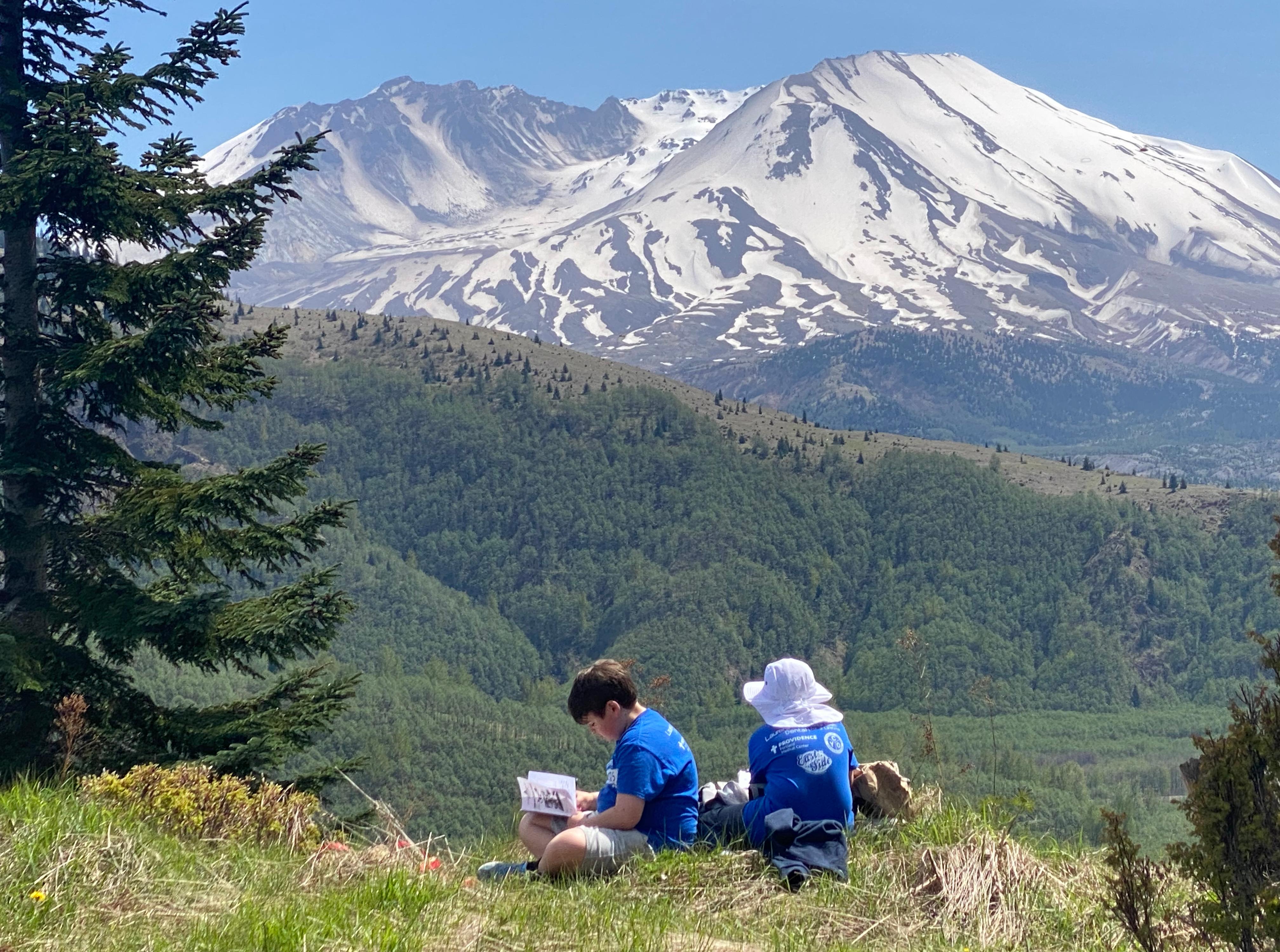 Student journaling at Mount St. Helens