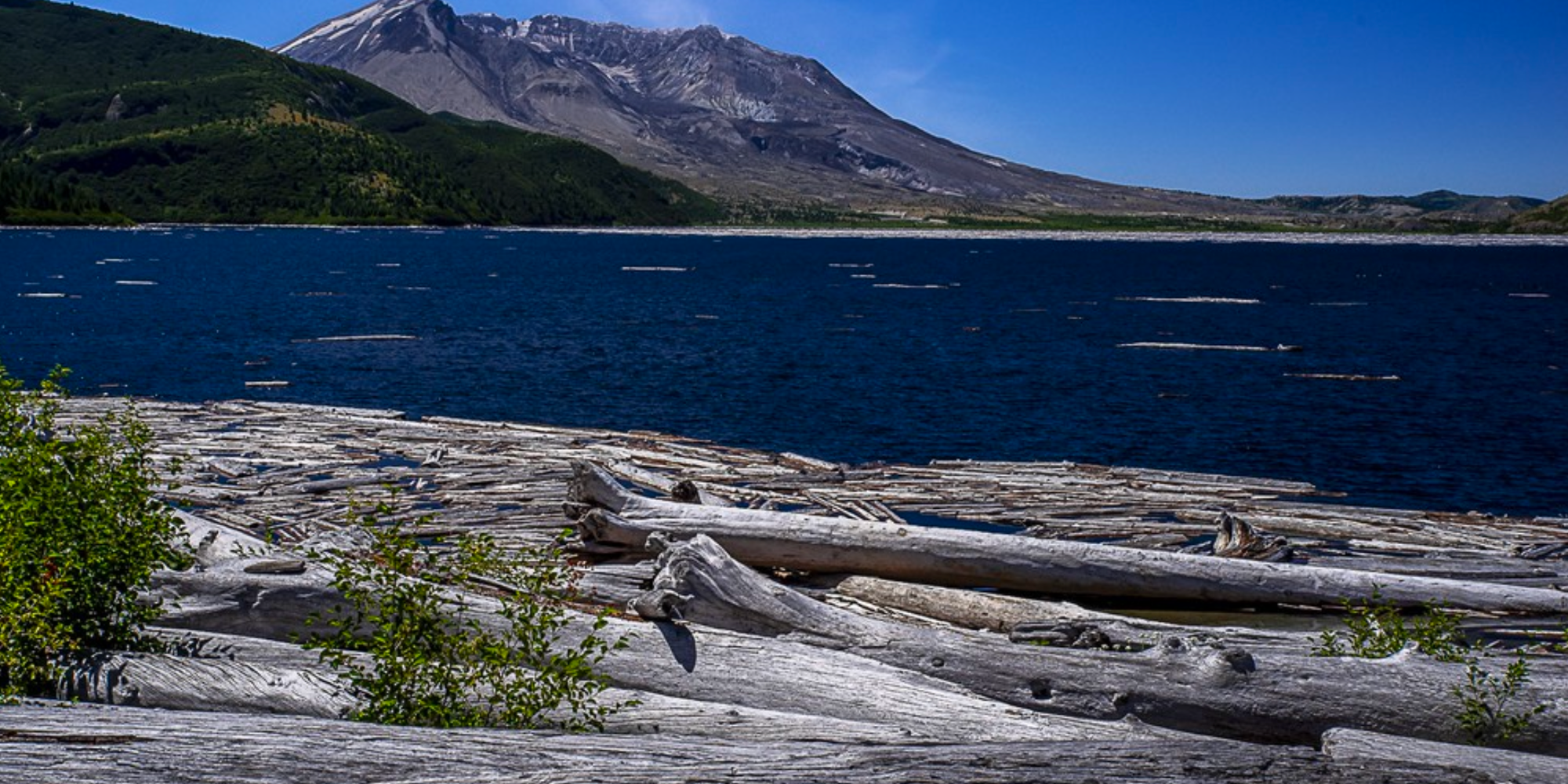 Mount St. Helens looming over Spirit Lake