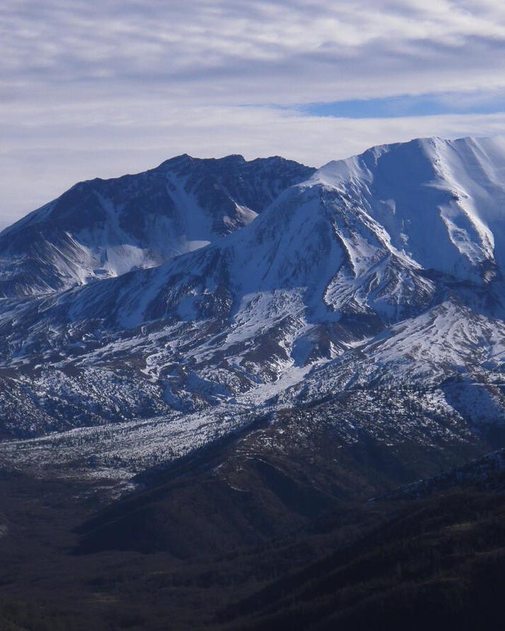 Snow-capped Mount St. Helens