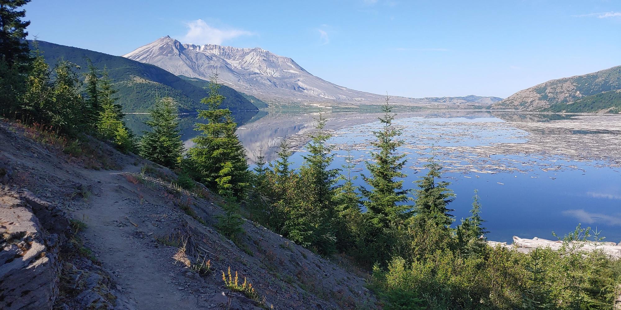 View of Mount St. Helens and Spirit Lake from the east side