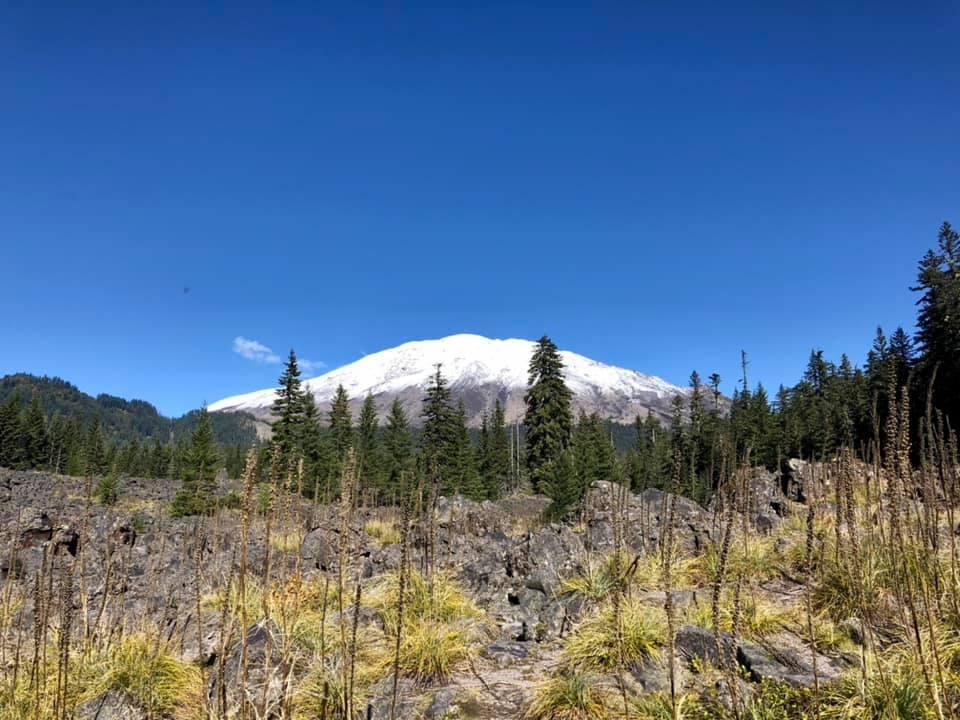 Fresh layer of snow on Mount St. Helens