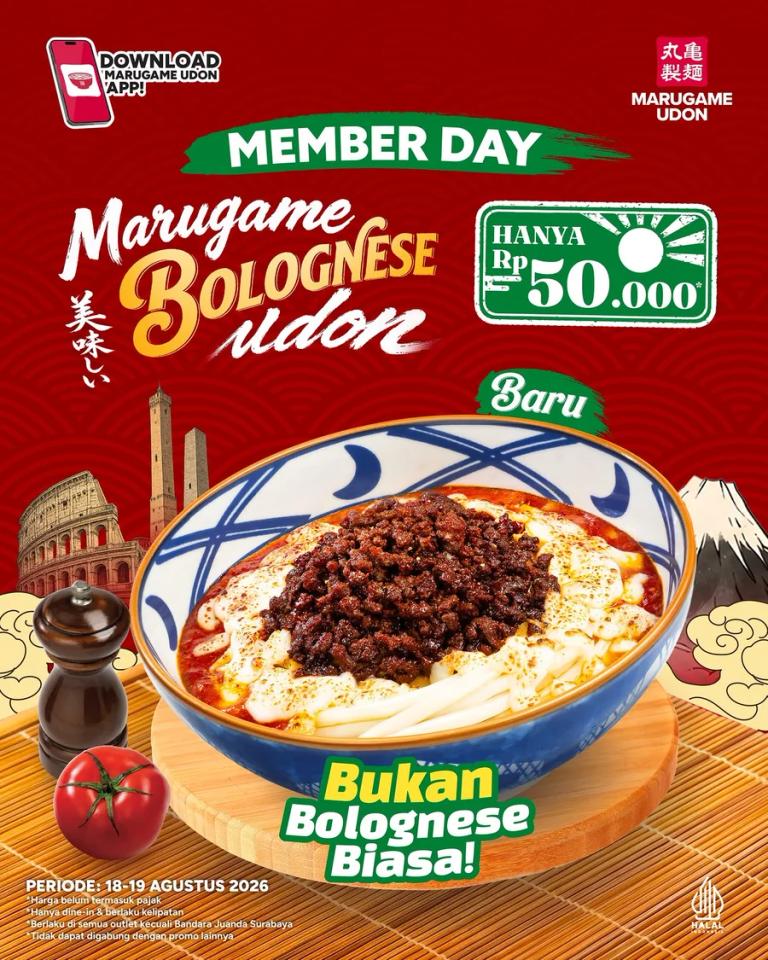 Member Day: Marugame Bolognese Udon Rp50.000
