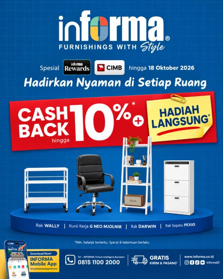 Hadirkan Nyaman: Cashback hingga 10% + Hadiah Langsung