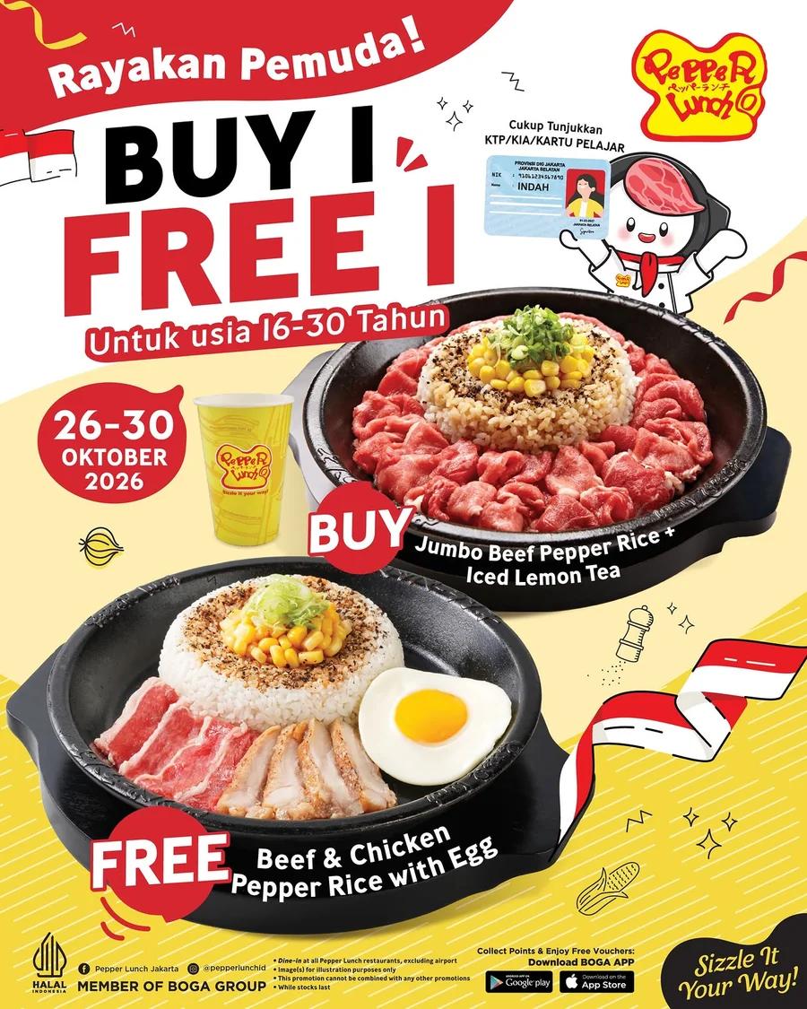 Rayakan Pemuda: Buy 1 Free 1 untuk Usia 16-30 Tahun