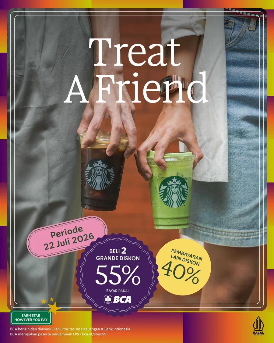 Treat A Friend: Beli 2 Grande Diskon hingga 55%