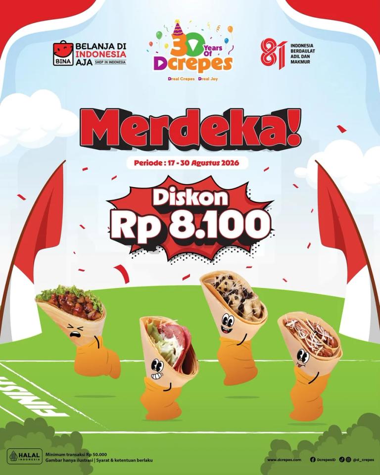 Merdeka: Diskon Rp8.100