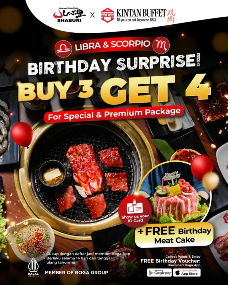 Birthday Surprise: Buy 3 Get 4 + Free Birthday Meat Cake
