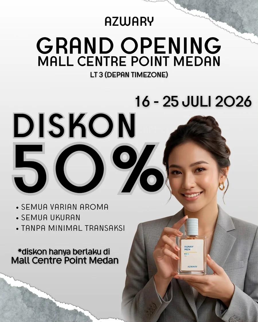 AZWARY Grand Opening: Diskon 50%