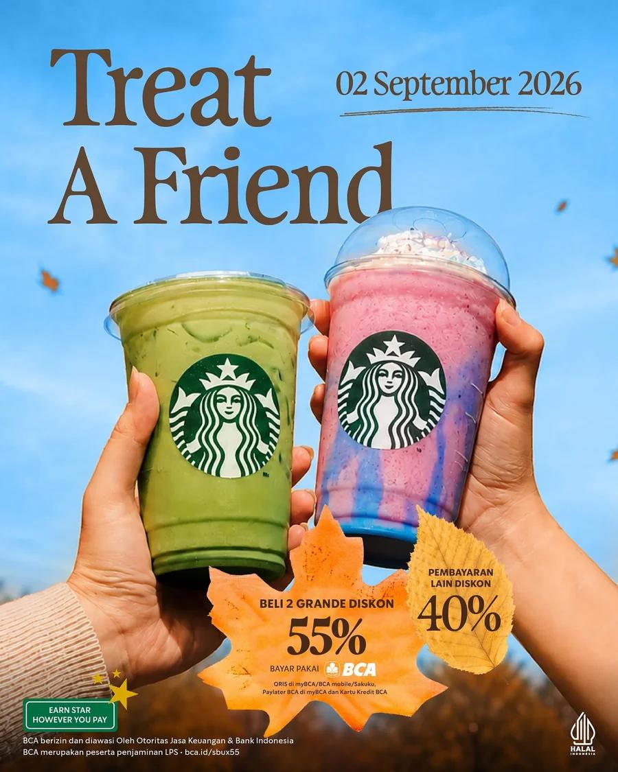 Treat A Friend: Beli 2 Grande Diskon hingga 55%