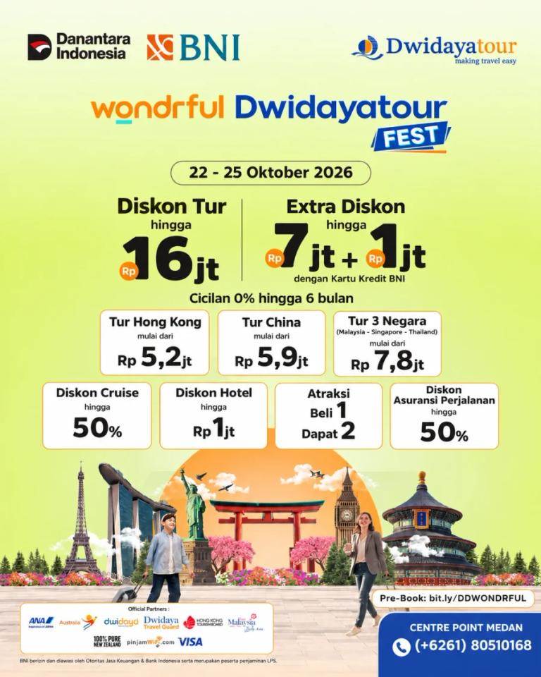 Wondrful Dwidayatour Fest: Diskon Tur hingga Rp16 Juta