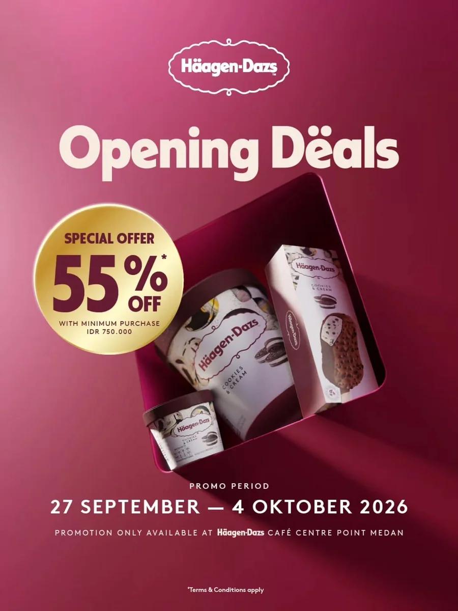 Häagen-Dazs: 55% OFF Min. Transaksi Rp800.000