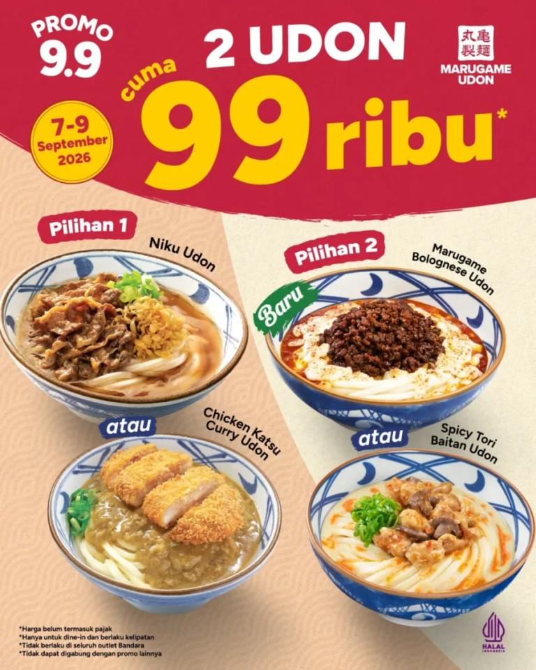 Promo 9.9: 2 Udon Cuma Rp99.000