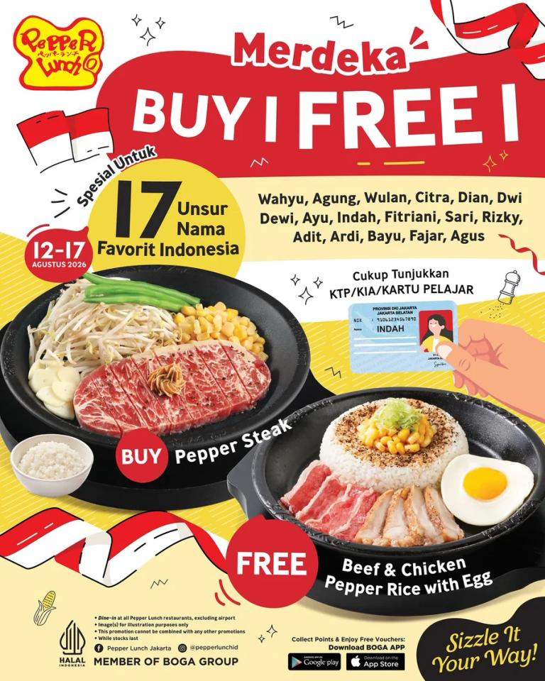 Promo Merdeka: Buy 1 Free 1 for 17 Favourite Indonesian Names