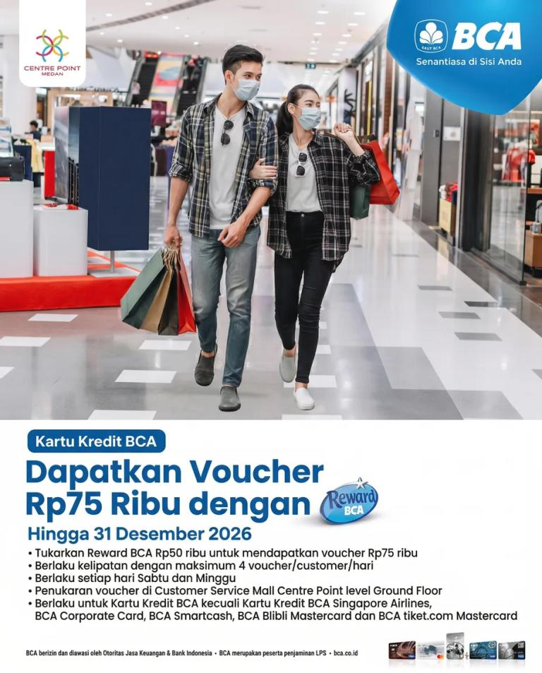 Dapatkan Voucher Rp75 Ribu dengan Reward BCA